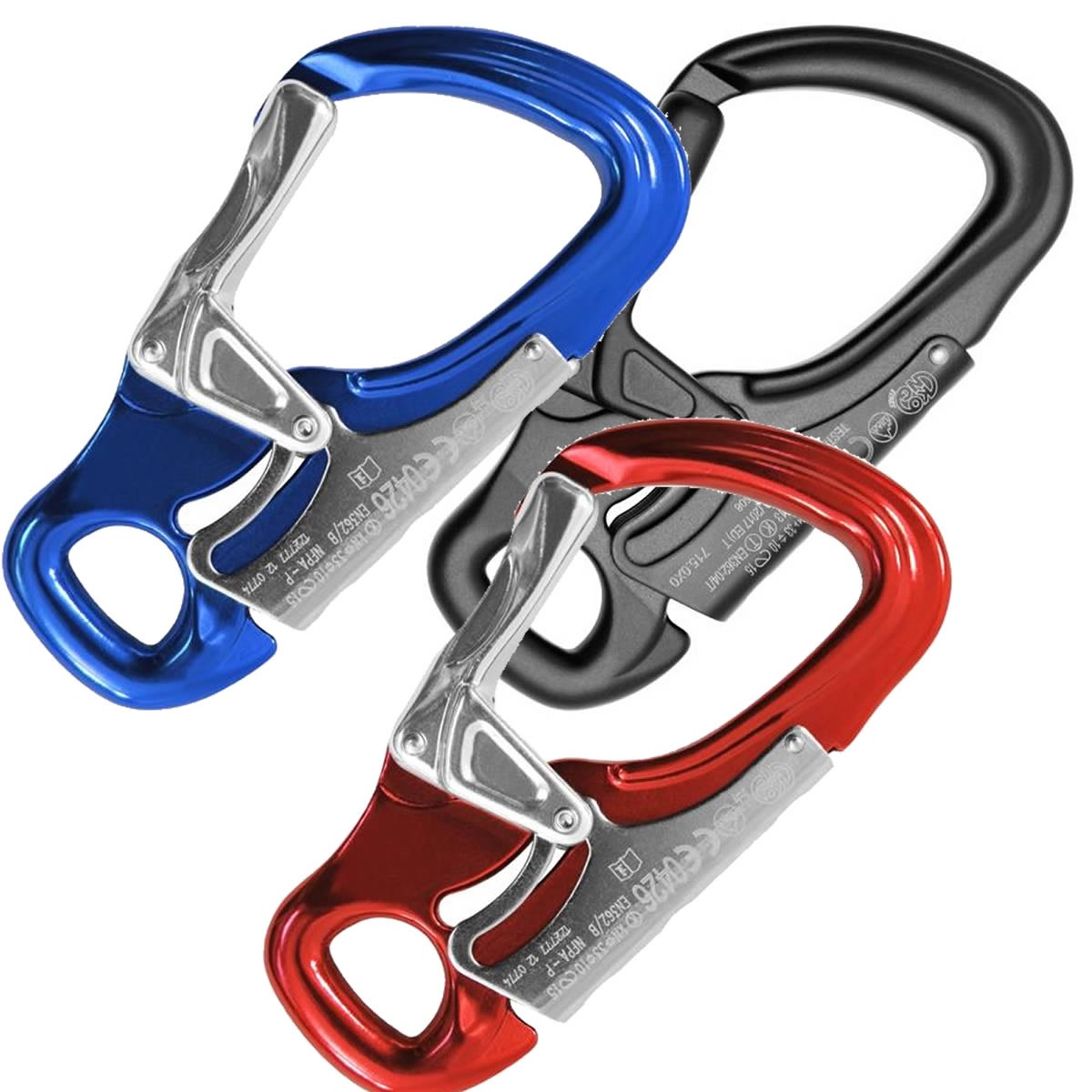 1 x Moschettone da arrampicata - Certificato UIAA 25 kN 5620 libbre, Moschettone in metallo resistente per attrezzatura, corde, amache | Leroy Merlin