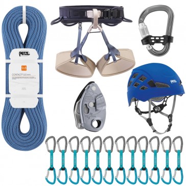 set attrezzatura arrampicata falesia petzl