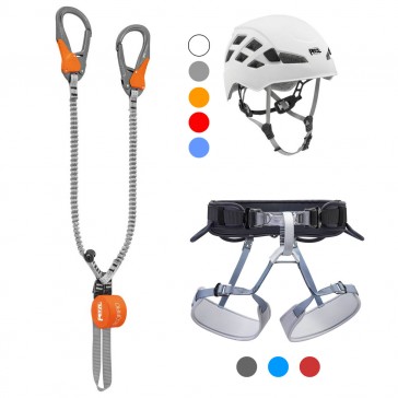 Kit Ferrata EASHOOK PETZL con set ferrata - COMPONI scegliendo colori e taglie di IMBRAGATURA e CASCO - Risparmi!